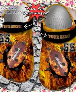 sport crocs personalized fire football crack ball overlays clog shoes 1 gmb5K