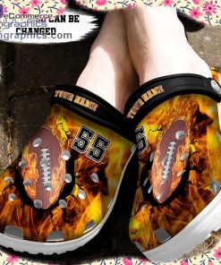 sport crocs personalized fire football crack ball overlays clog shoes 2 KjfZC