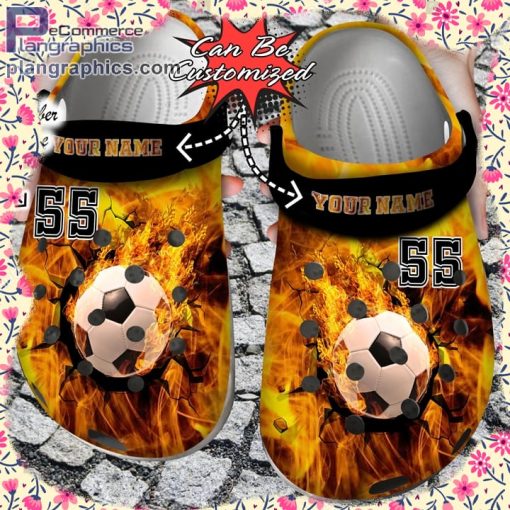 sport crocs personalized fire soccer crack ball overlays clog shoes 1 I13k4