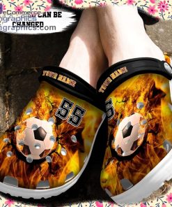 sport crocs personalized fire soccer crack ball overlays clog shoes 2 lWF4g