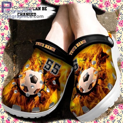 sport crocs personalized fire soccer crack ball overlays clog shoes 2 lWF4g