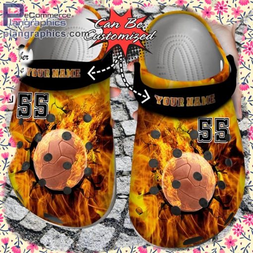 sport crocs personalized fire volleyball crack ball overlays clog shoes 1 2vhpY