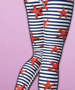 starfish stripe yoga leggings 3 Ut030