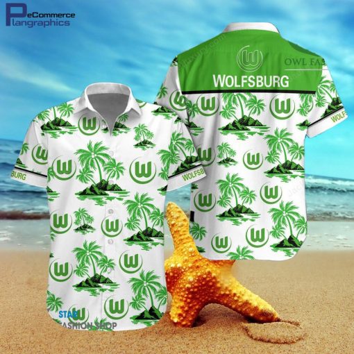vfl wolfsburg palm trees hawaiian shirt qx4uux