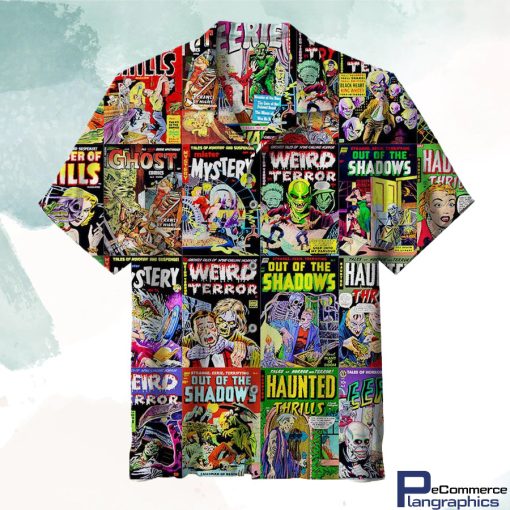 vintage horror comic book covers hawaiian shirt xy7dr0
