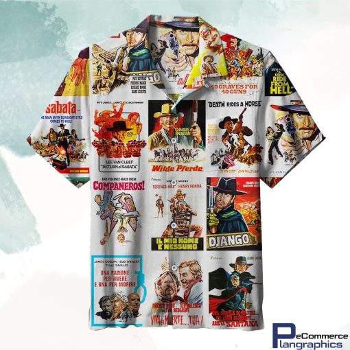 western wild west cowboys and indians vintage action movie hawaiian shirt m0sgpf