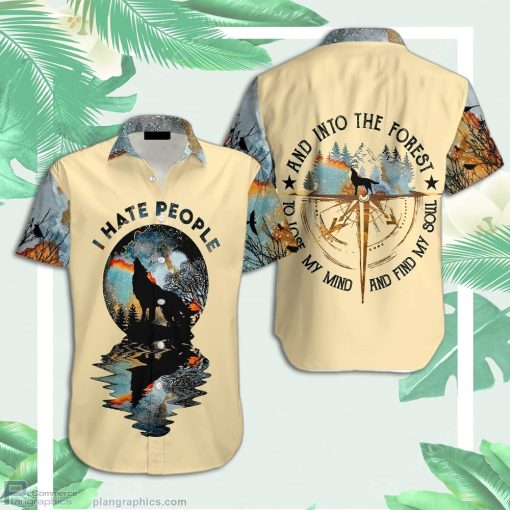 wolf camping i hate people aloha hawaiian shirts ccph8