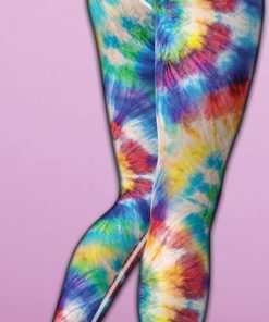 wrinkled effect tie dye yoga leggings 3 MPycc