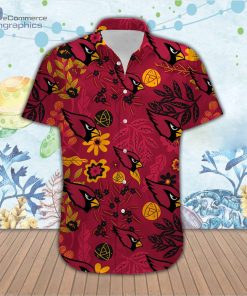 arizona cardinals aloha button up short sleeve shirt 62cNH