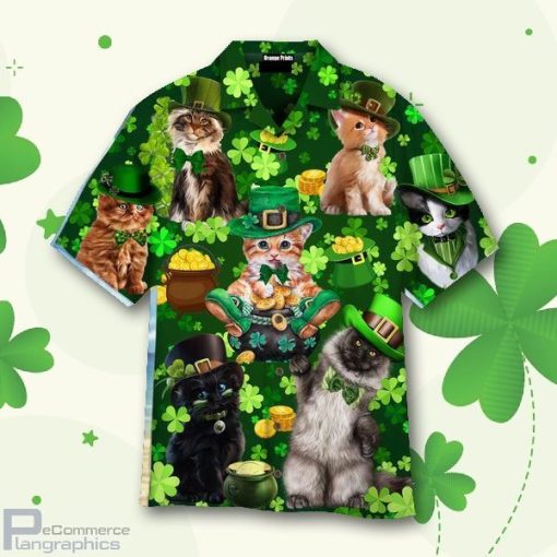 cats saint patricks day hawaiian shirt U5tHr