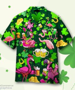 flamingo and beer patricks day hawaiian shirt EpPYn