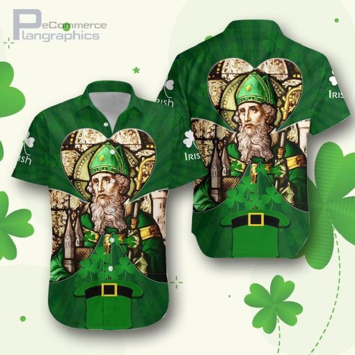 ireland saint patrickE28099s day green hawaiian shirt l1rR1