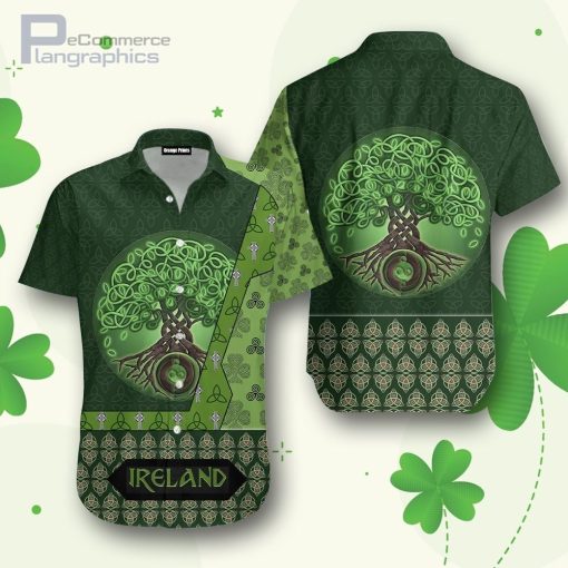 irish st.patrick day tree hawaiian shirt VVS4x