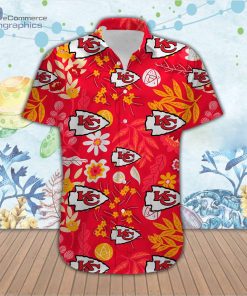 kansas city chiefs aloha button up short sleeve shirt mEz5K
