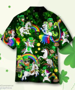 leprechaun ride an unicorn st patricks day hawaiian shirt eiNR4