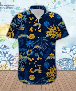 los angeles chargers aloha button up short sleeve shirt pl6860 hsxX4