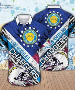 los angeles chargers nfl button up short sleeve shirt 1 4VaLg