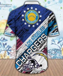 los angeles chargers nfl button up short sleeve shirt 2 Nzv4L
