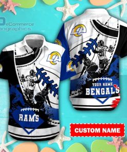 los angeles rams casual button down short sleeve shirt rb398 1 ZPSWB