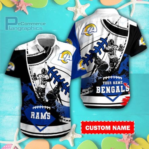 los angeles rams casual button down short sleeve shirt rb398 1 ZPSWB