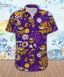 minnesota vikings aloha button up short sleeve shirt p0NC7
