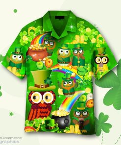 owls happy saint patricks day hawaiian shirt v5u2Z