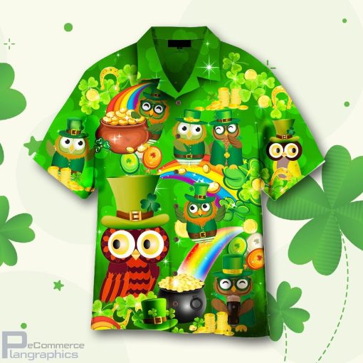 owls happy saint patricks day hawaiian shirt v5u2Z
