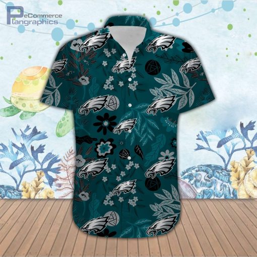 philadelphia eagles aloha button up short sleeve shirt OV8LI