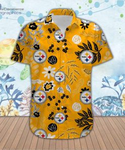pittsburgh steelers aloha button up short sleeve shirt IL3qr