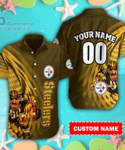 pittsburgh steelers casual button down short sleeve shirt rb262 1 L0w8Y