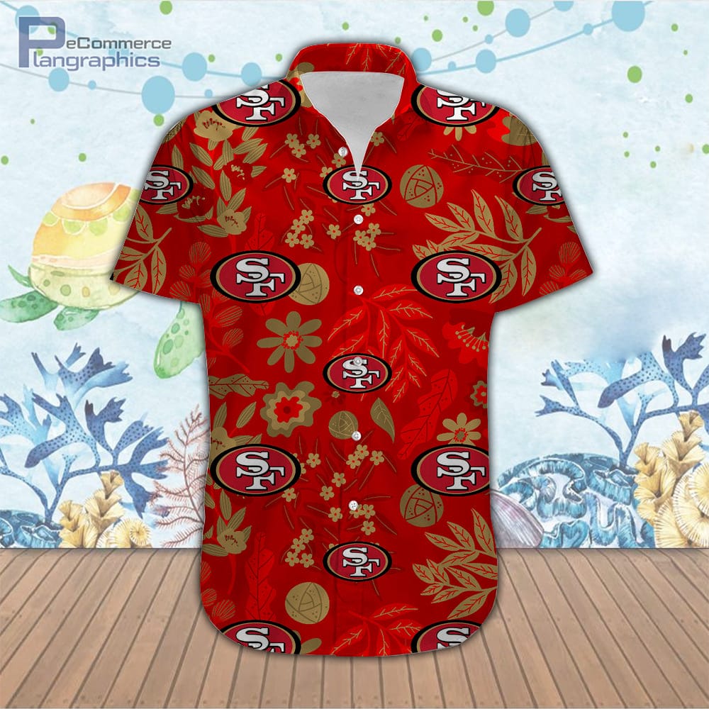 San Francisco 49ers Aloha Button Up Short Sleeve Shirt