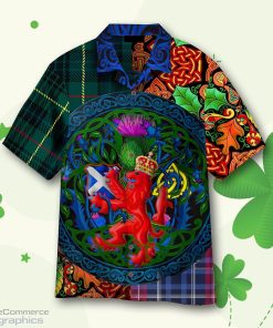 scotland rampant lion with thistle st. patricks day hawaiian shirt xenUY