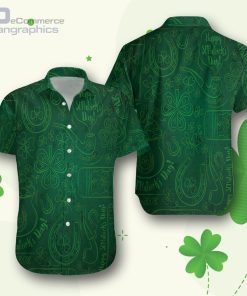 st patricks day green shamrock aloha hawaiian shirt WXBpv