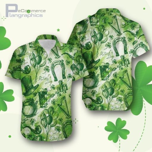 whole green saintpatricks day vintage hawaiian shirt Ztdei