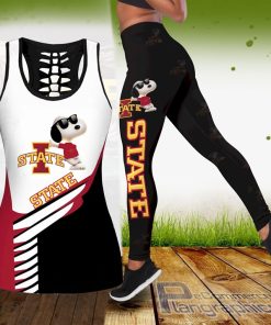 combo iowa state cyclones snoopy hollow tank top and leggings set cw0xz