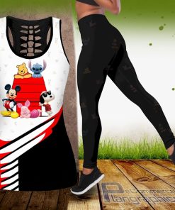 combo snoopy and friends hollow tank top and leggings EKfqu