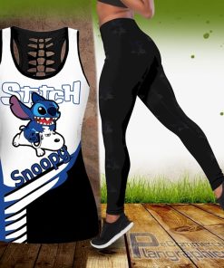 combo snoopy and stitch hollow tank top and leggings tHC9a