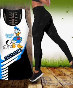 combo snoopy donald duck hollow tank top and leggings tNzfl
