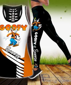 combo snoopy goofy hollow tank top and leggings w35hM