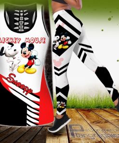 combo snoopy mickey mouse hollow tank top and leggings tcsus