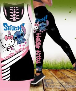 combo stitch hello kitty hollow tank top and leggings 2VST7