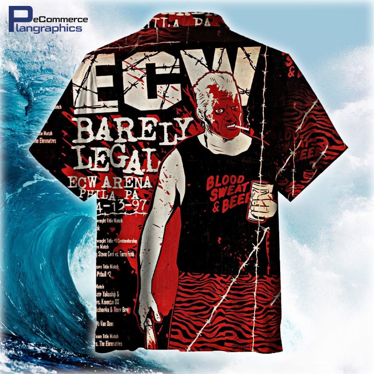 Ecw Barely Legat Hawaiian Shirt