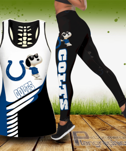 indianapolis colts snoopy hollow tanktop leggings set Vq6X6