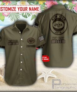 military color new york jets button shirt OhP6N