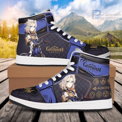 albedo jd air force sneakers anime shoes for genshin impact fans 53 l0ey6p