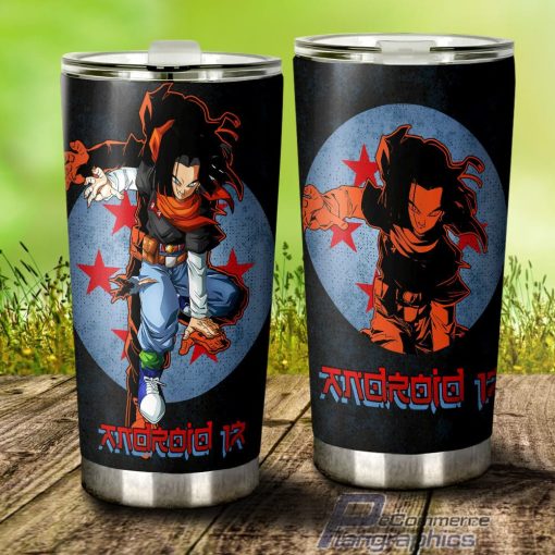 android 17 stainless steel tumbler cup custom dragon ball 3 g1fs4l
