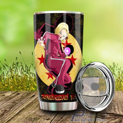 android 18 stainless steel tumbler cup custom dragon ball 2 k49lwf