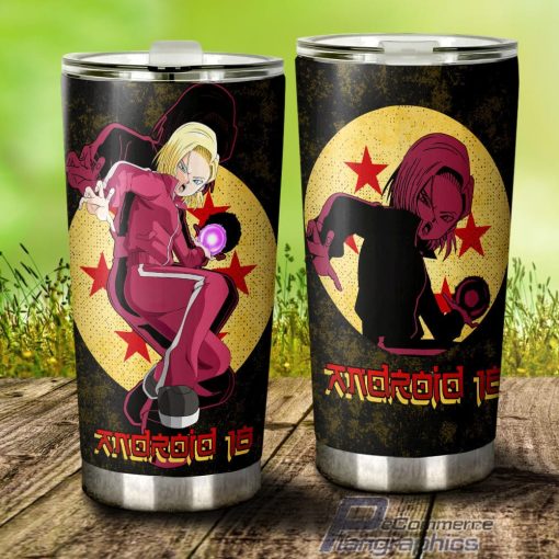 android 18 stainless steel tumbler cup custom dragon ball 3 lfmhit