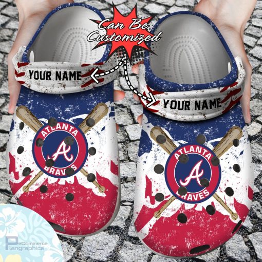 atlanta braves personalized watercolor new clog shoes baseball crocs 1 mfdyou