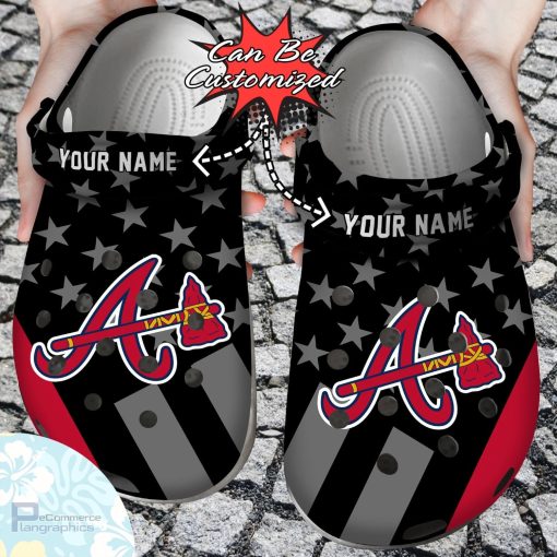 personalized atlanta braves star flag clog shoes baseball crocs 1 od7egh